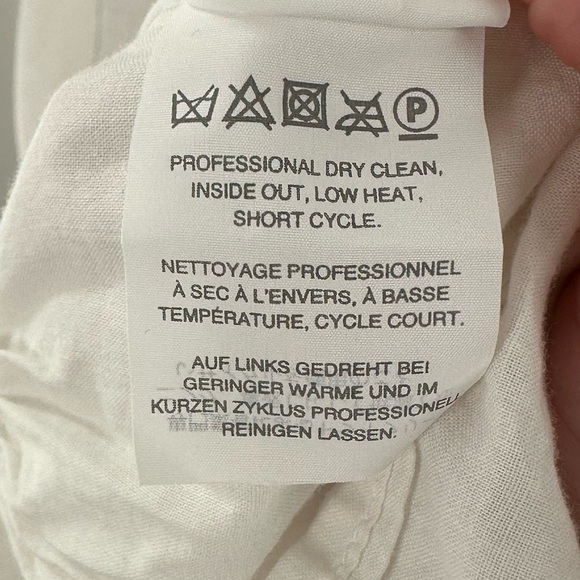 J crew womens top size 4P white 67% linen floral bedazzled embroidered peplum - Picture 14 of 15